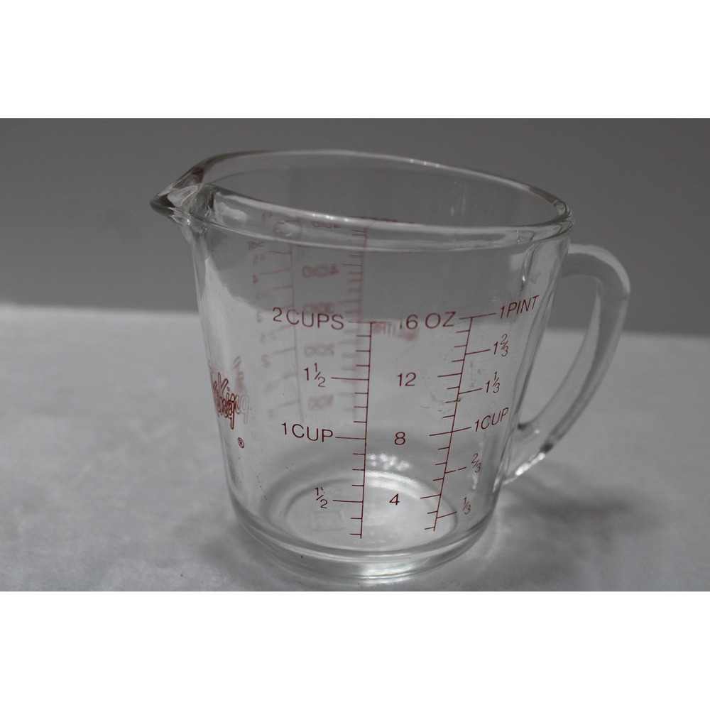Anchor Hocking Fire-King 2 Cup 16 oz Glass Measuring Cup Red Lettering USA Made